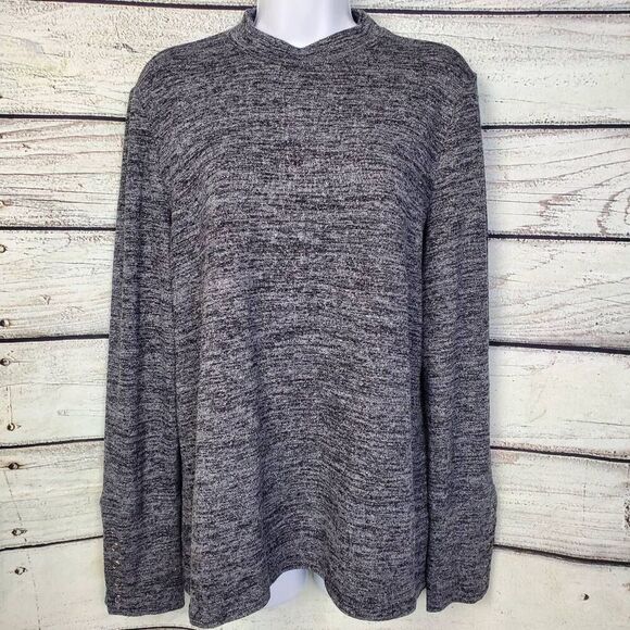 Rafaella Women’s XL Heather Gray Long Sleeve Pullover Soft Stretch Knit Top - Picture 2 of 7
